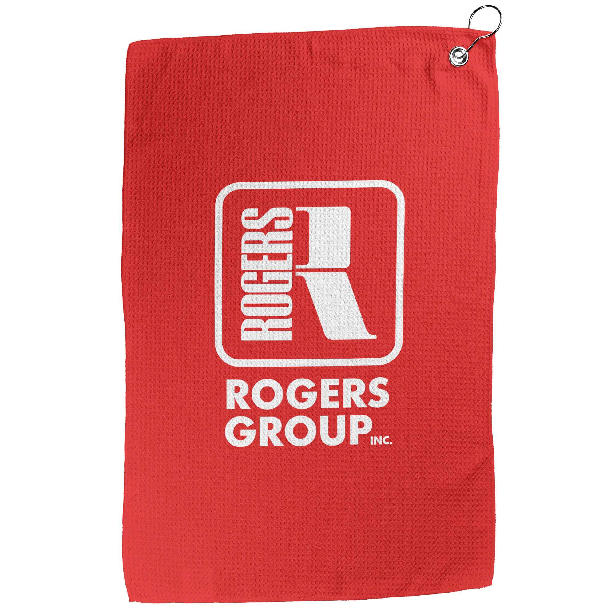 Rogers_Group_Inc_-_Red_Branded_Golf_Tow_Front_Vertical_Mockup.png